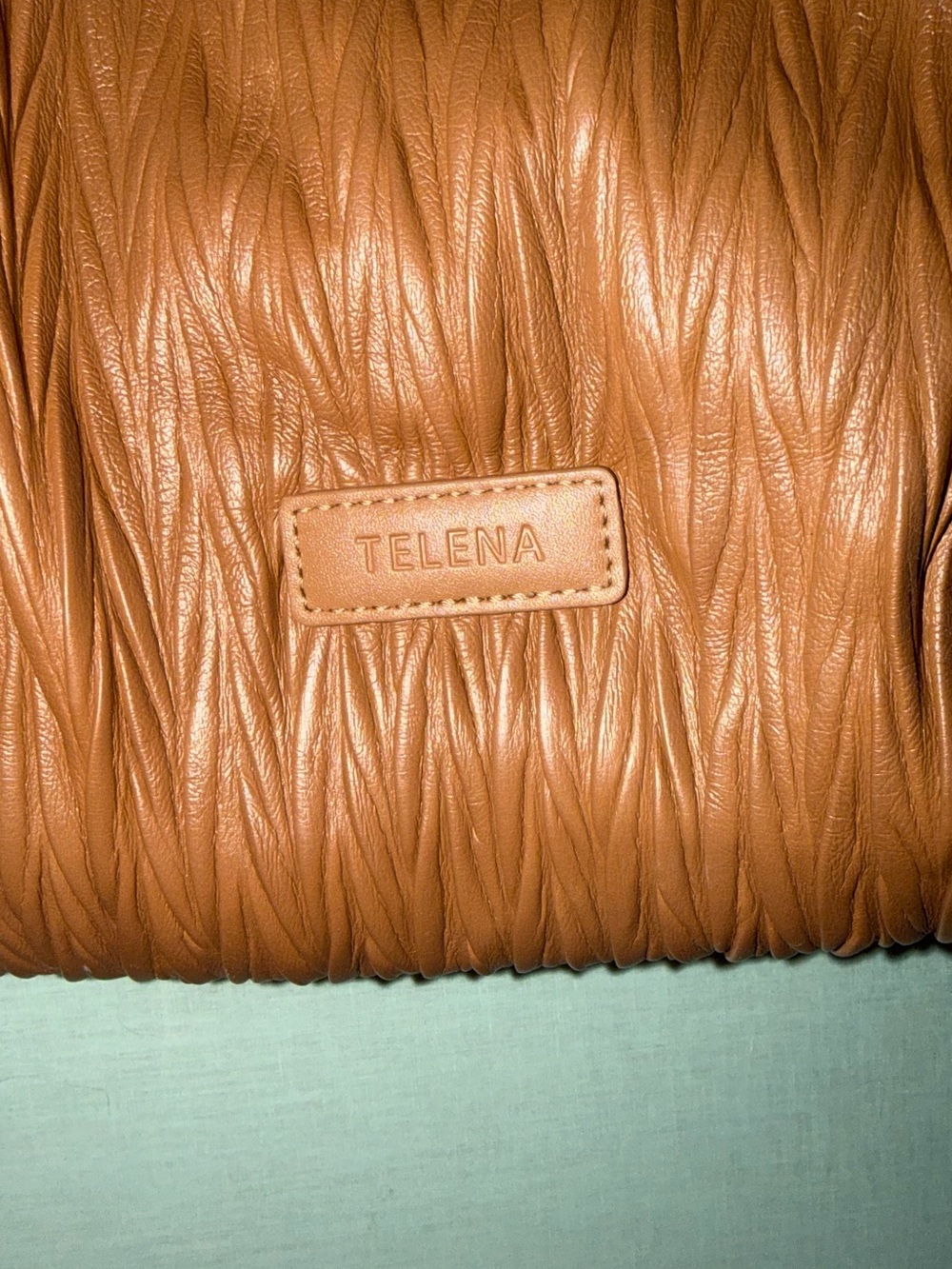 Telena Women's Cognac Pleated Crossbody Bag